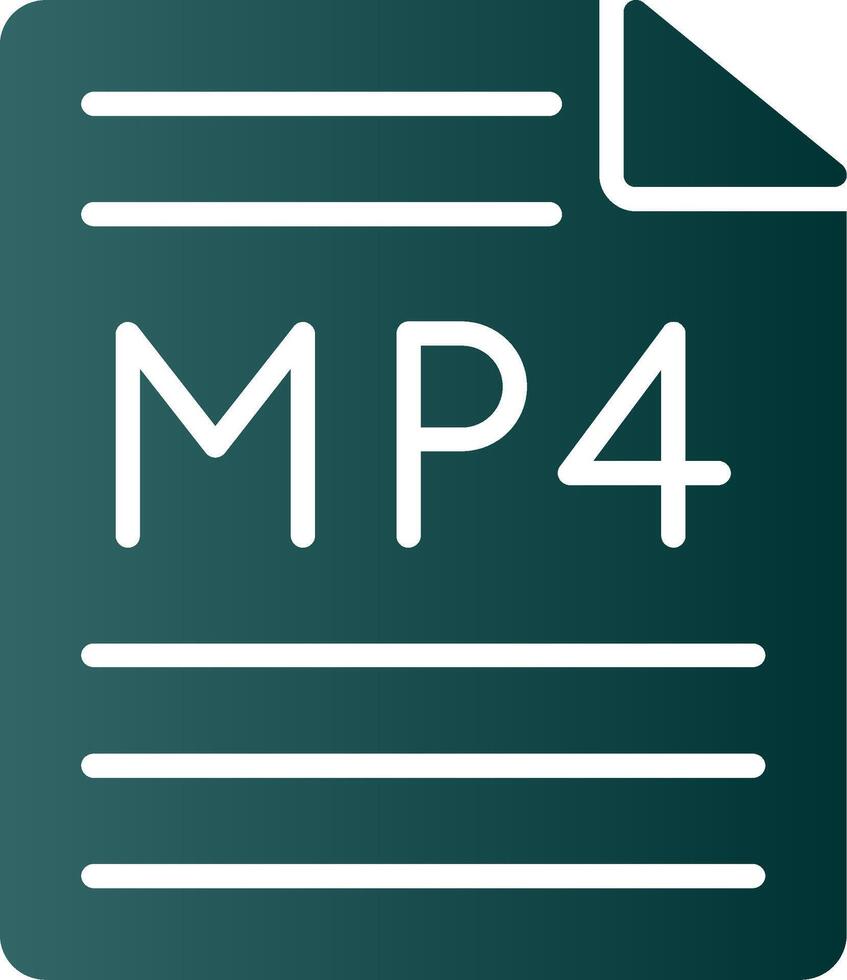 icono de gradiente de glifo mp4 vector