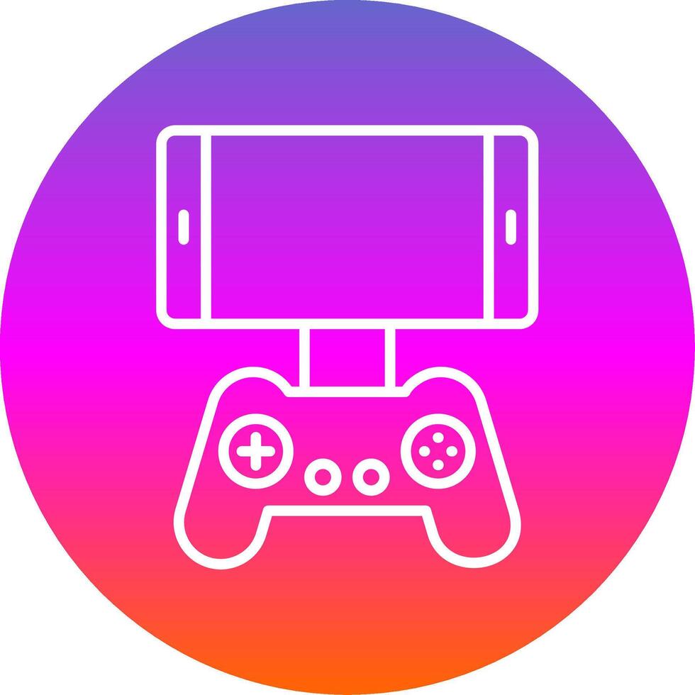 Mobile Game Line Gradient Circle Icon vector
