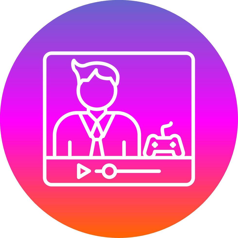 Vlogger Line Gradient Circle Icon vector