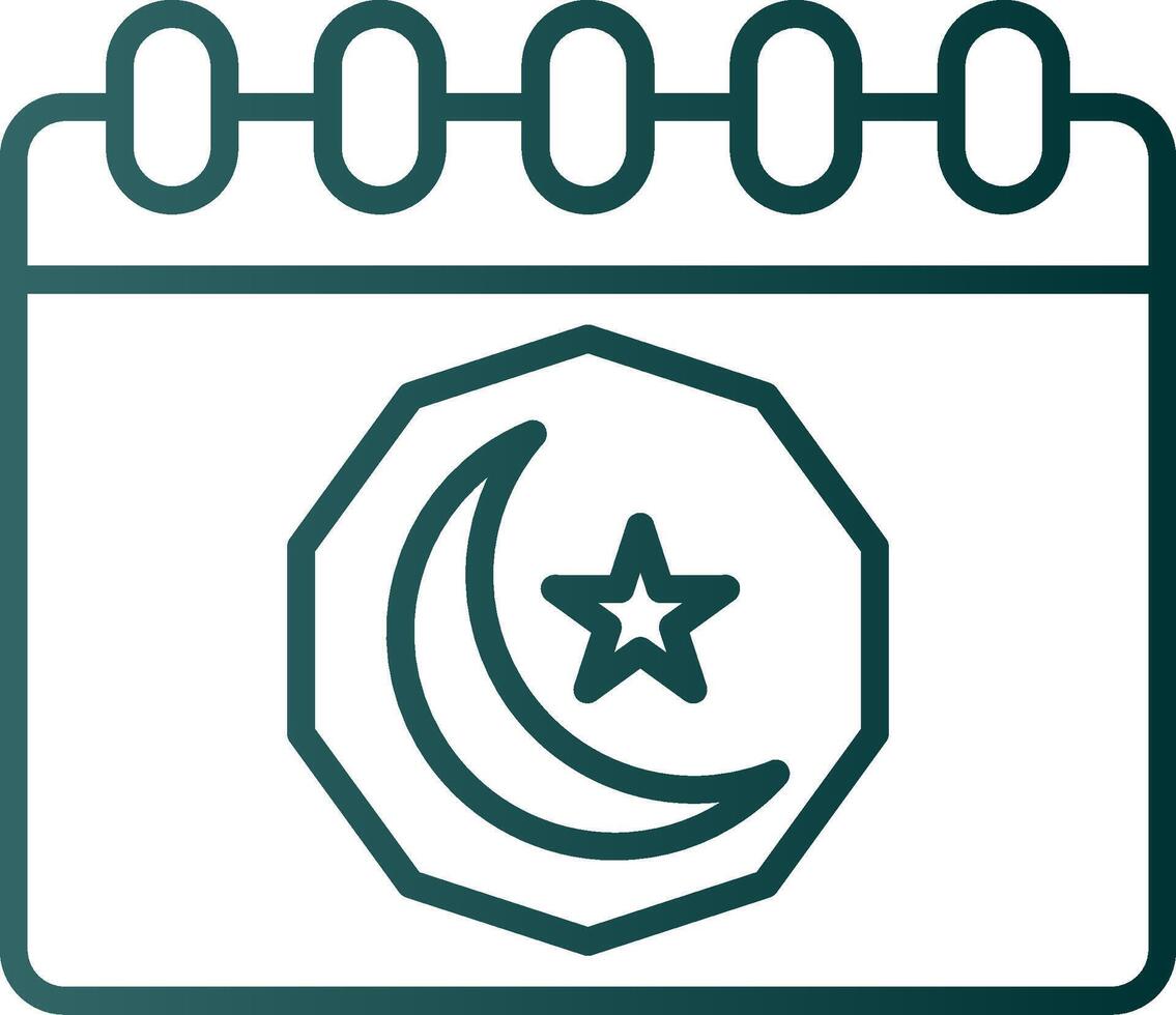 Ramadan Day Line Gradient Icon vector