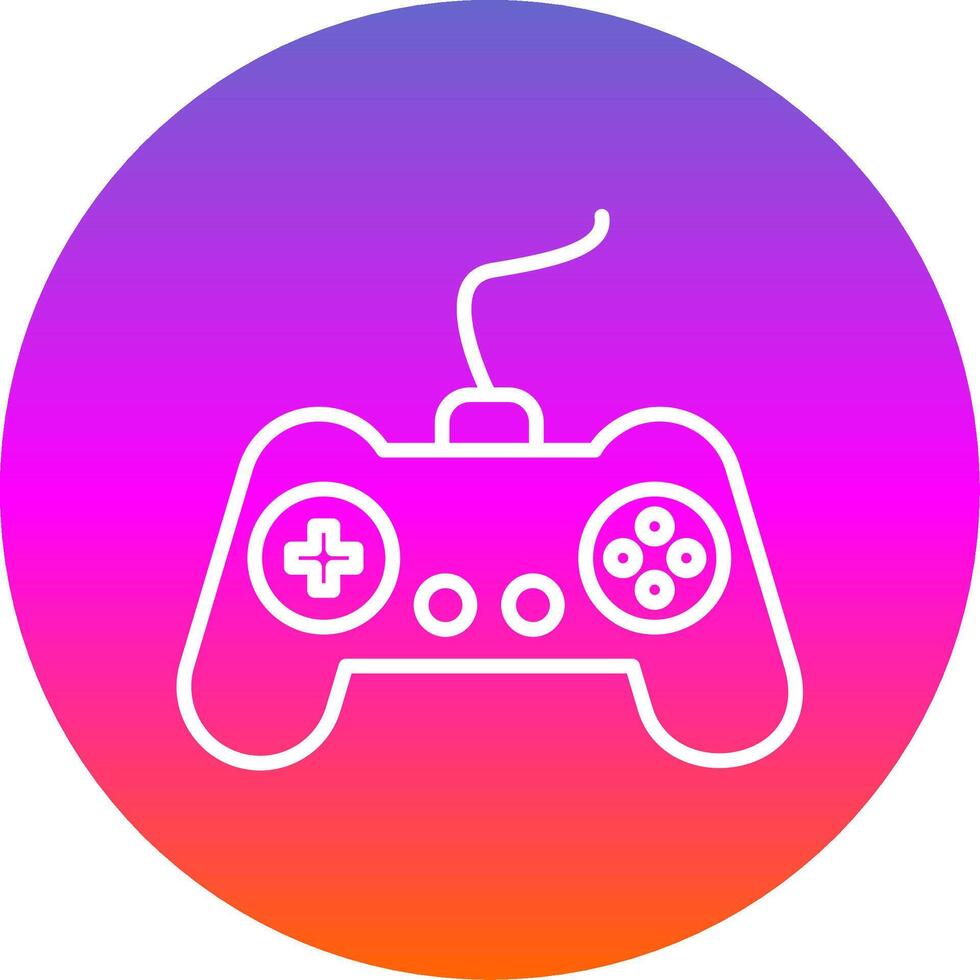 Gamer Line Gradient Circle Icon vector