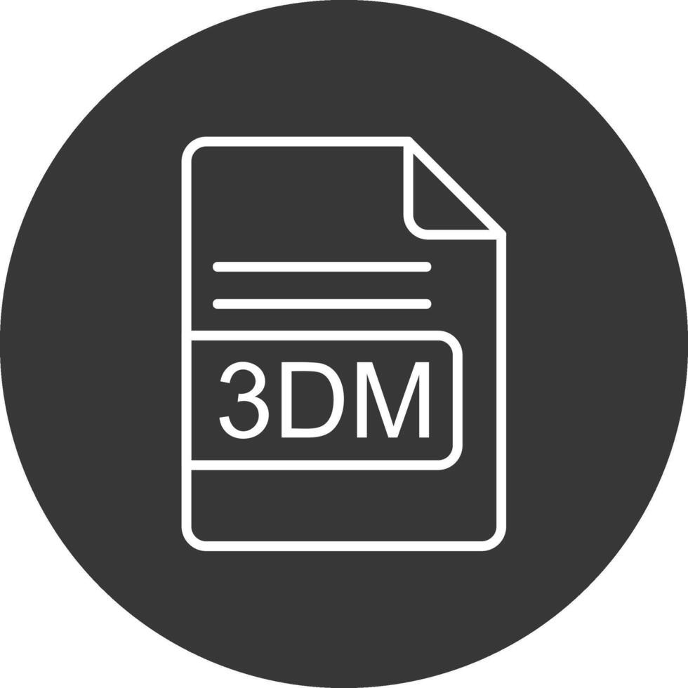 3dm archivo formato línea invertido icono diseño vector