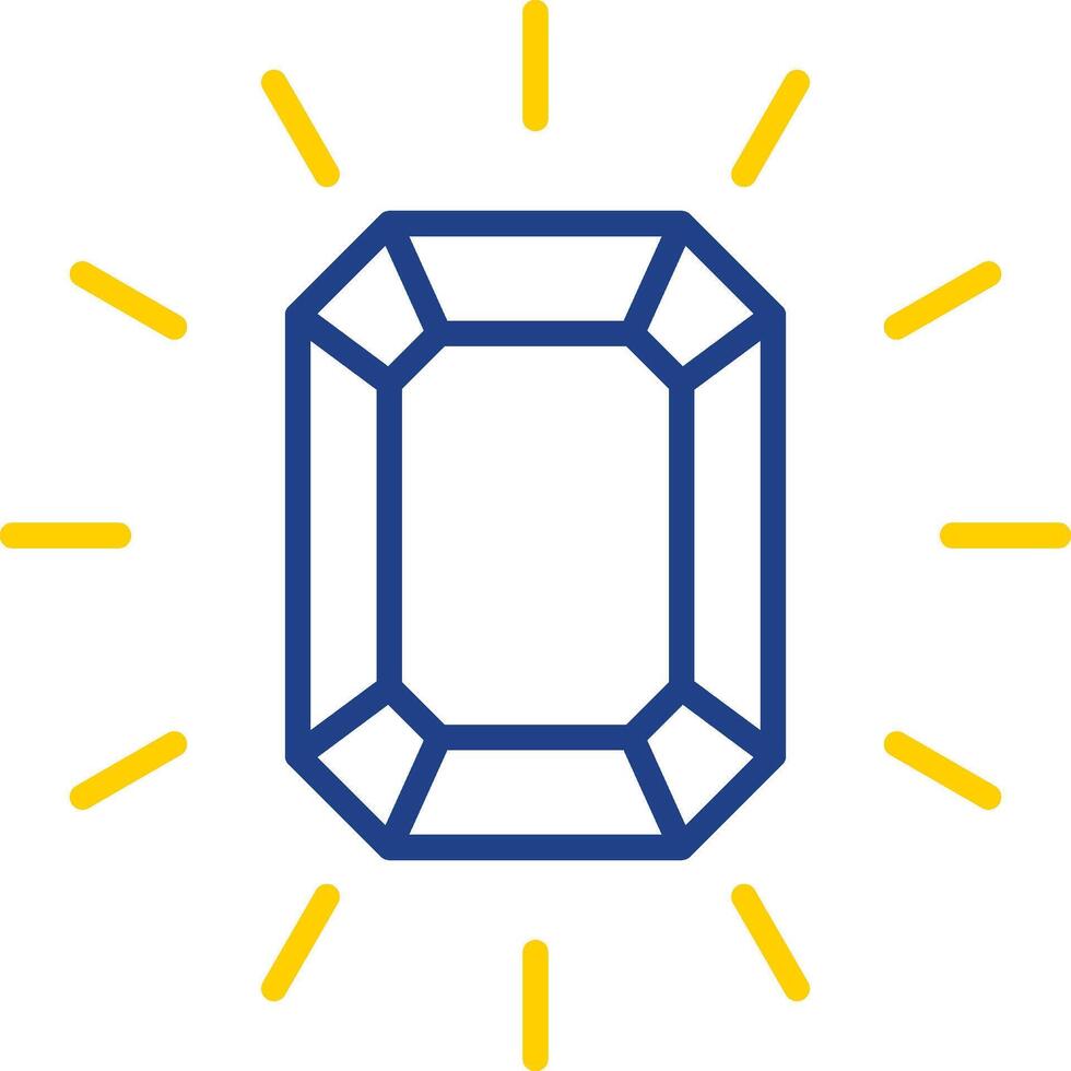 Gem Line Two Colour Icon Design vector