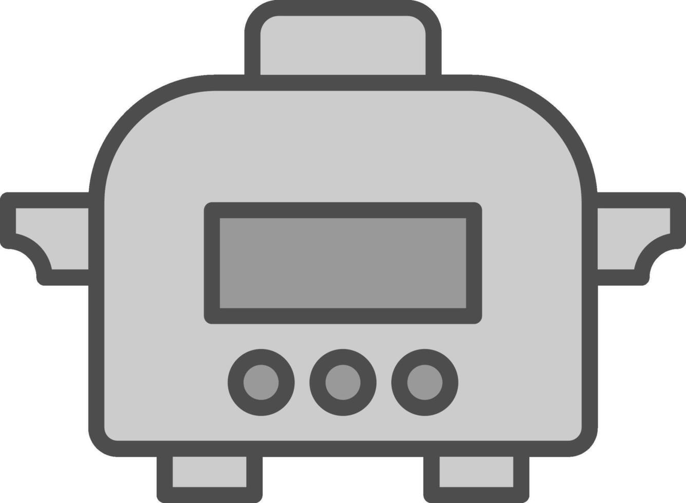 lento Horno línea lleno escala de grises icono diseño vector