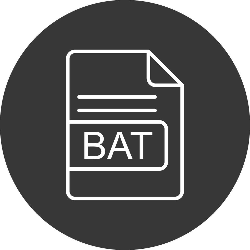 BAT File Format Line Inverted Icon Design vector