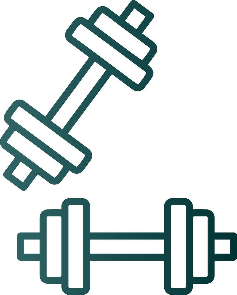 Dumbell Line Gradient Icon vector