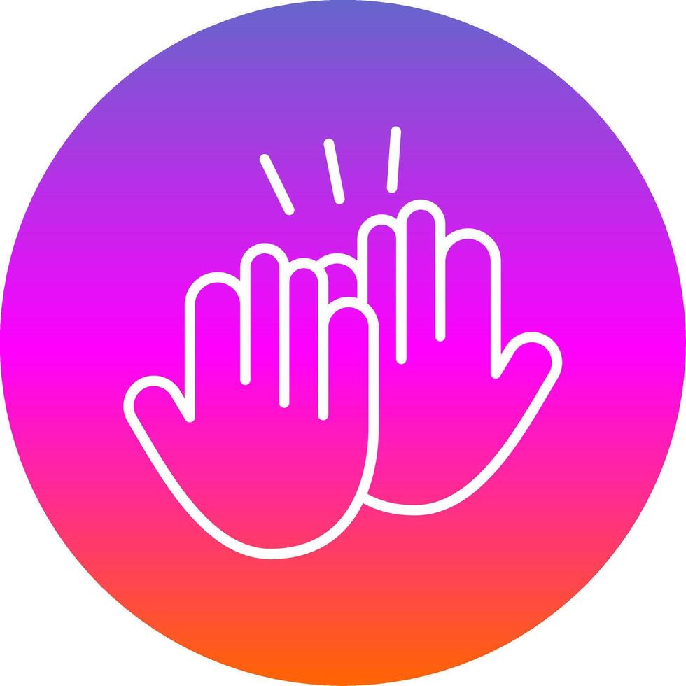 High Five Line Gradient Circle Icon vector