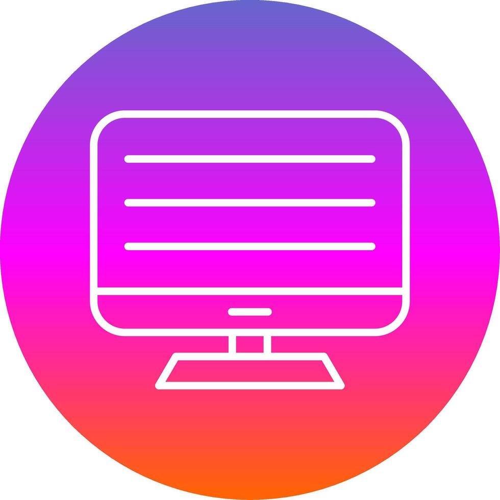Computer Line Gradient Circle Icon vector