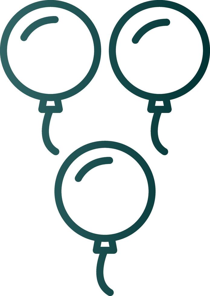 Balloons Line Gradient Icon vector