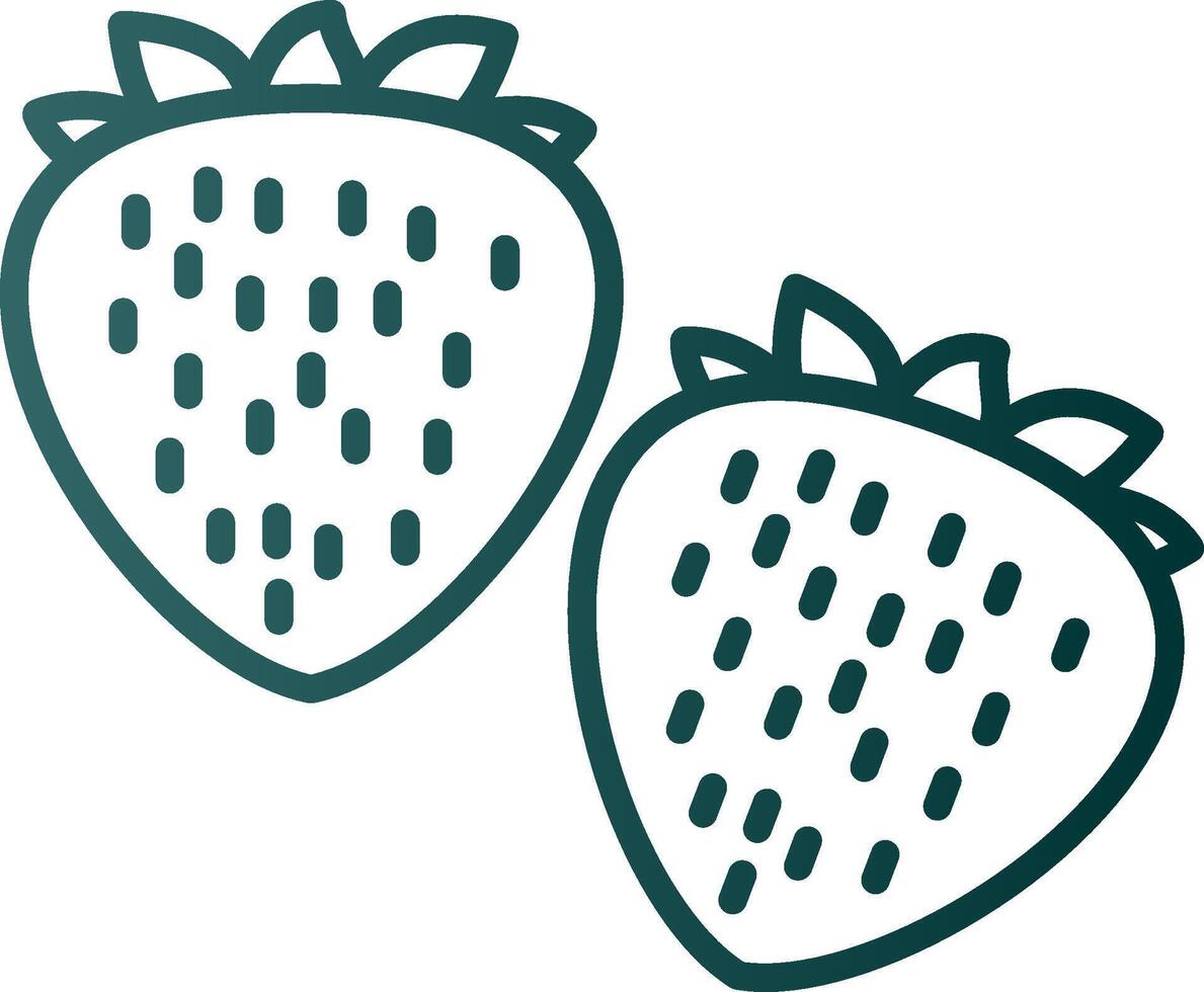 Strawberries Line Gradient Icon vector