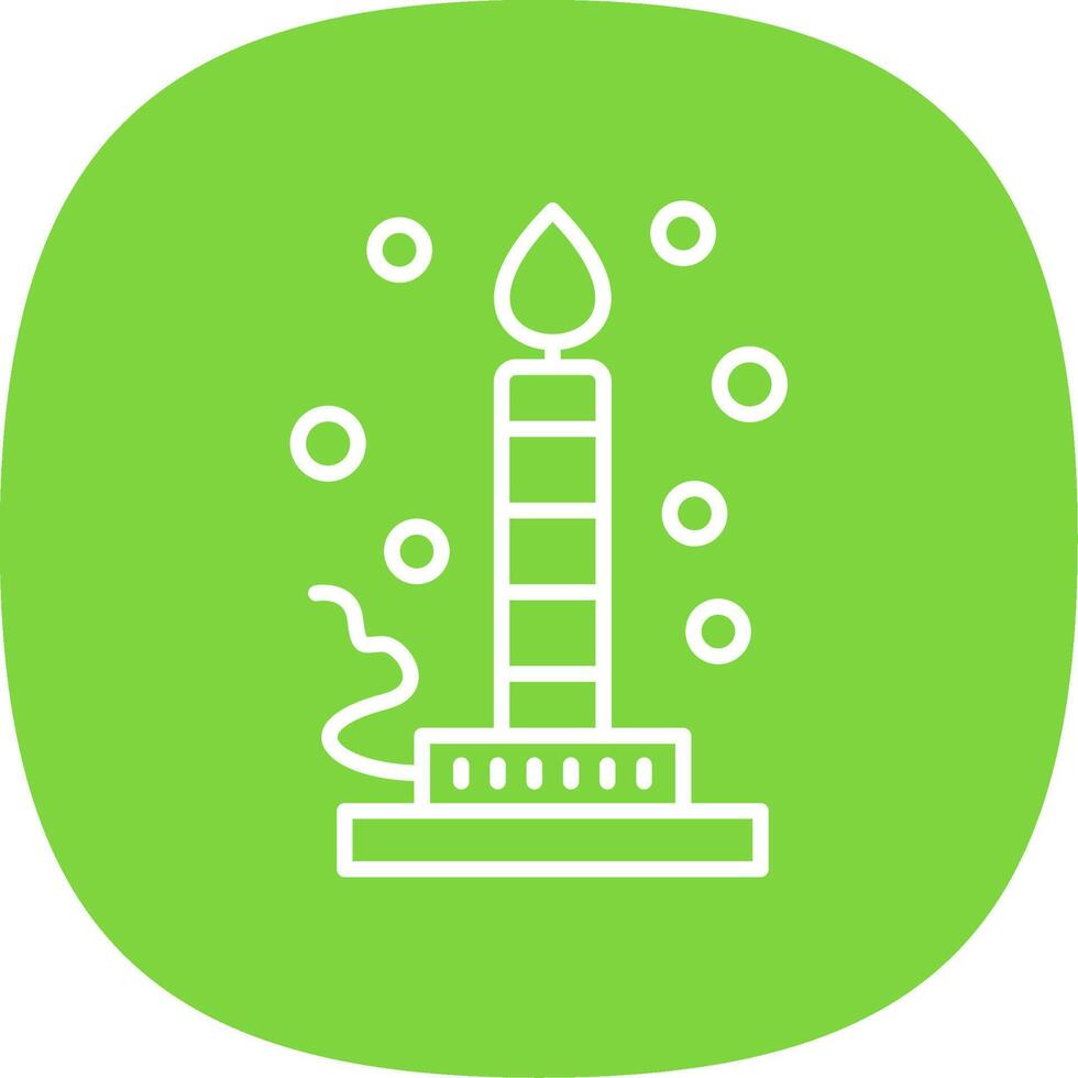 Bunsen Burner Line Curve Icon Design vector