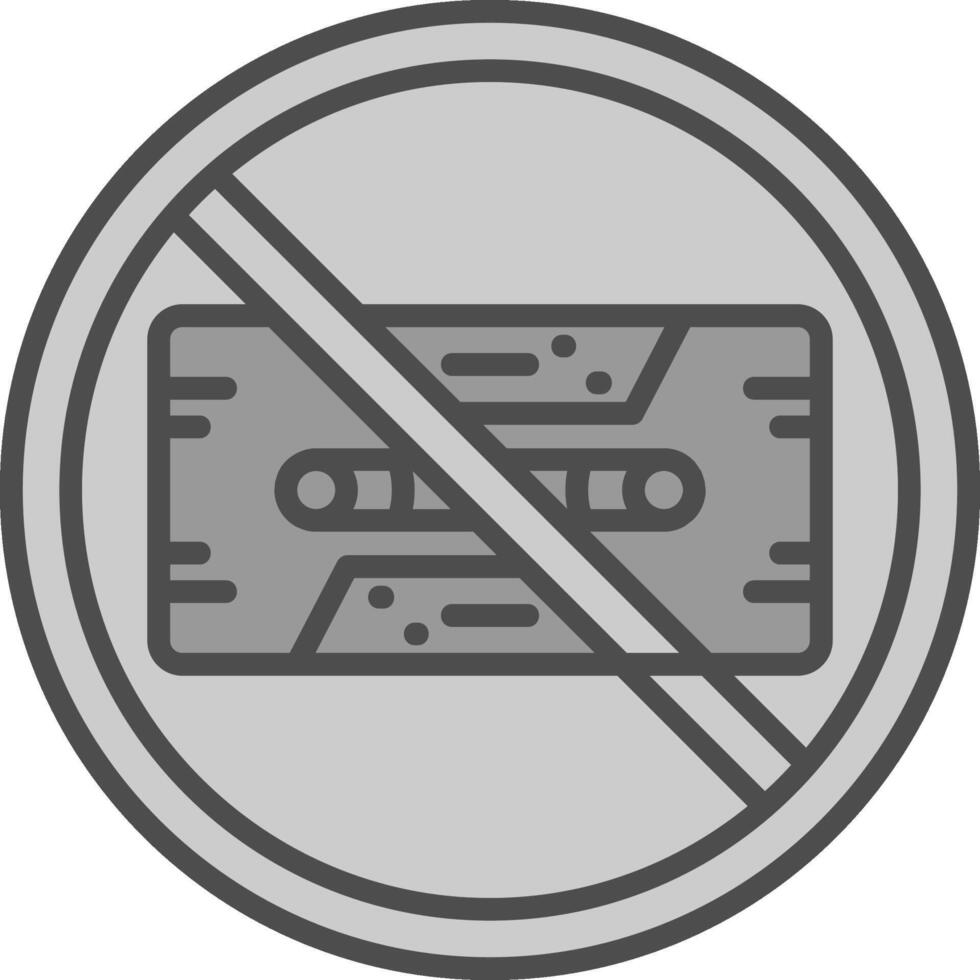 prohibido firmar línea lleno escala de grises icono diseño vector