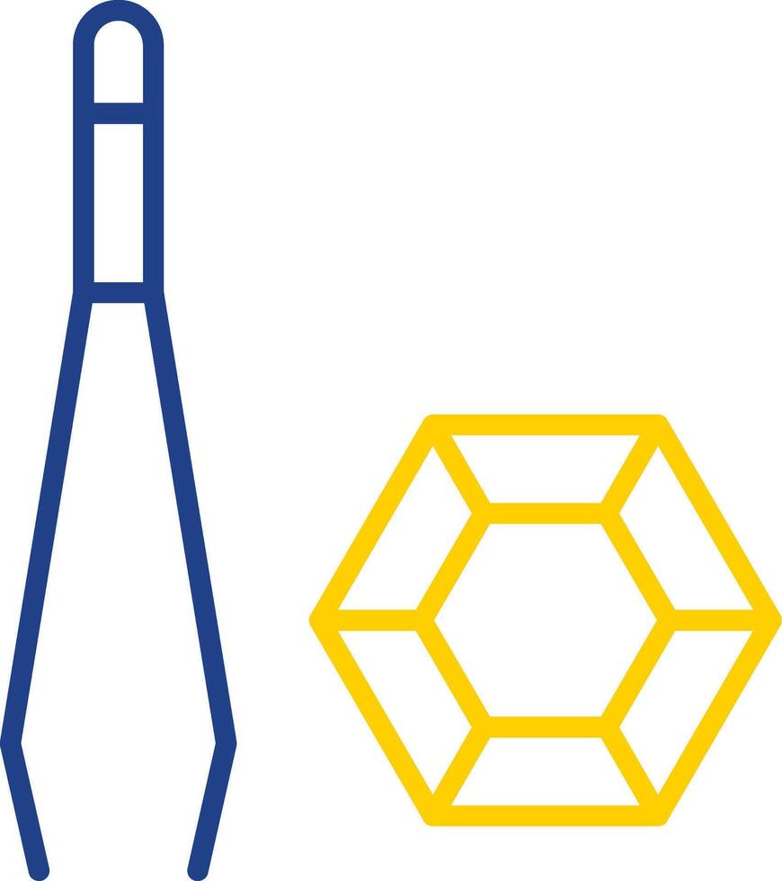 Tweezers Line Two Colour Icon Design vector