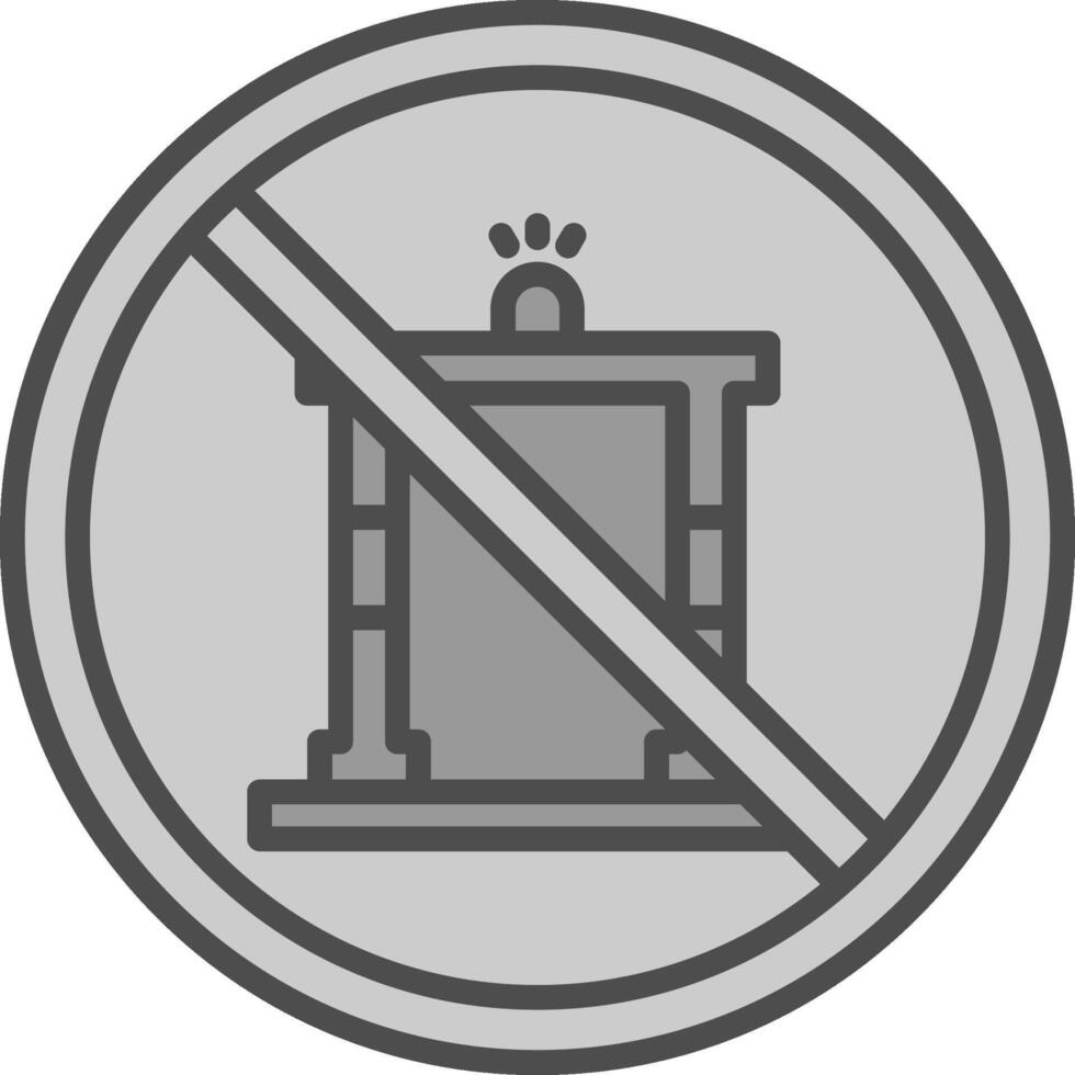 Prohibited Sign Line Filled Greyscale Icon Design vector