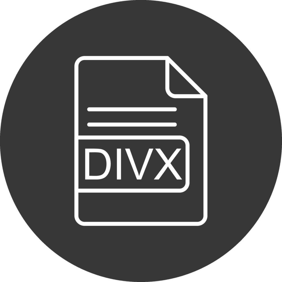 divx archivo formato línea invertido icono diseño vector