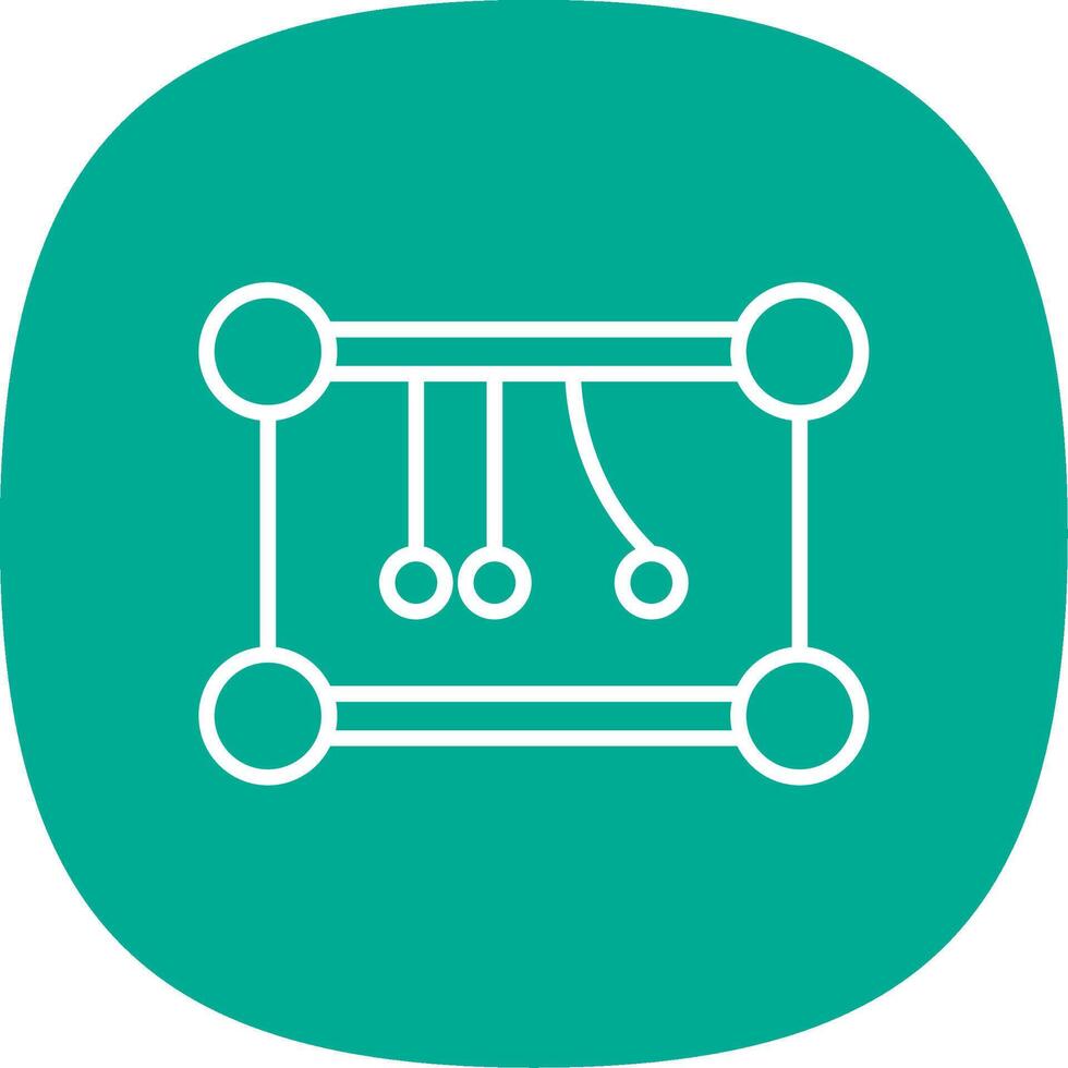 Newtons Cradle Line Curve Icon Design vector