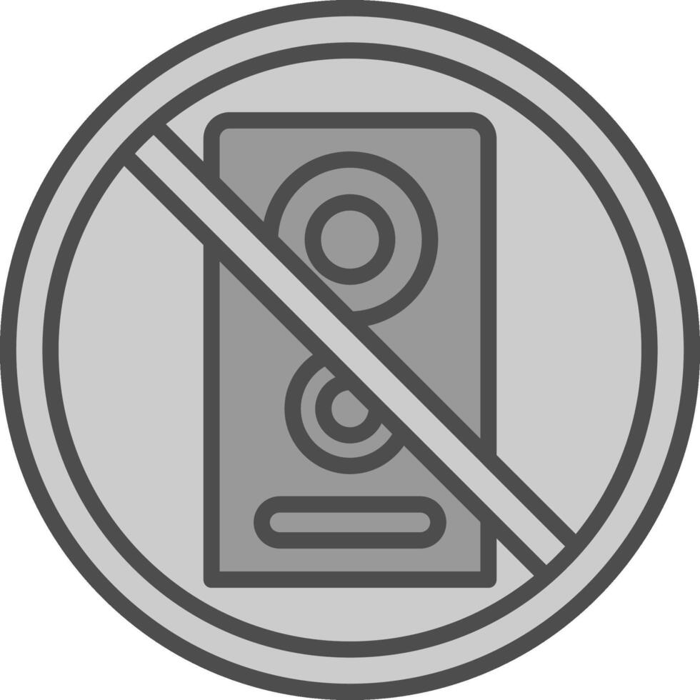 No speaker Line Filled Greyscale Icon Design vector
