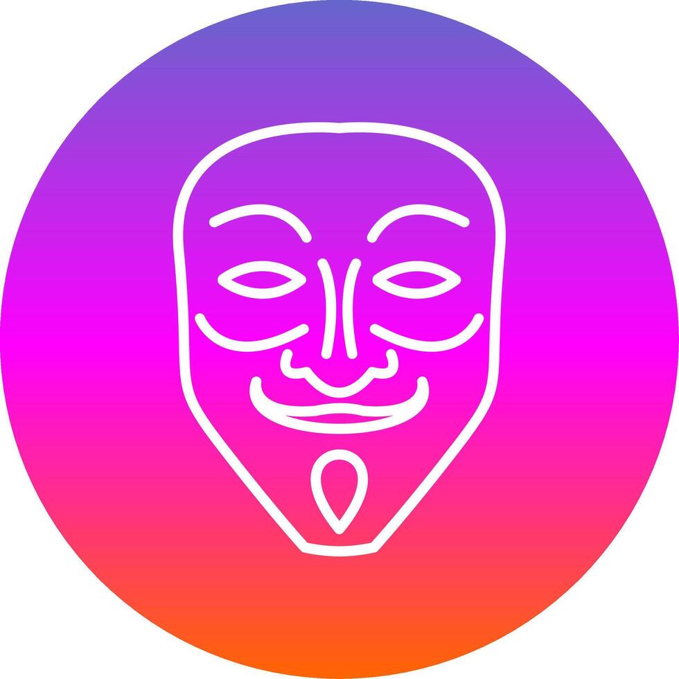 Mask Line Gradient Circle Icon vector