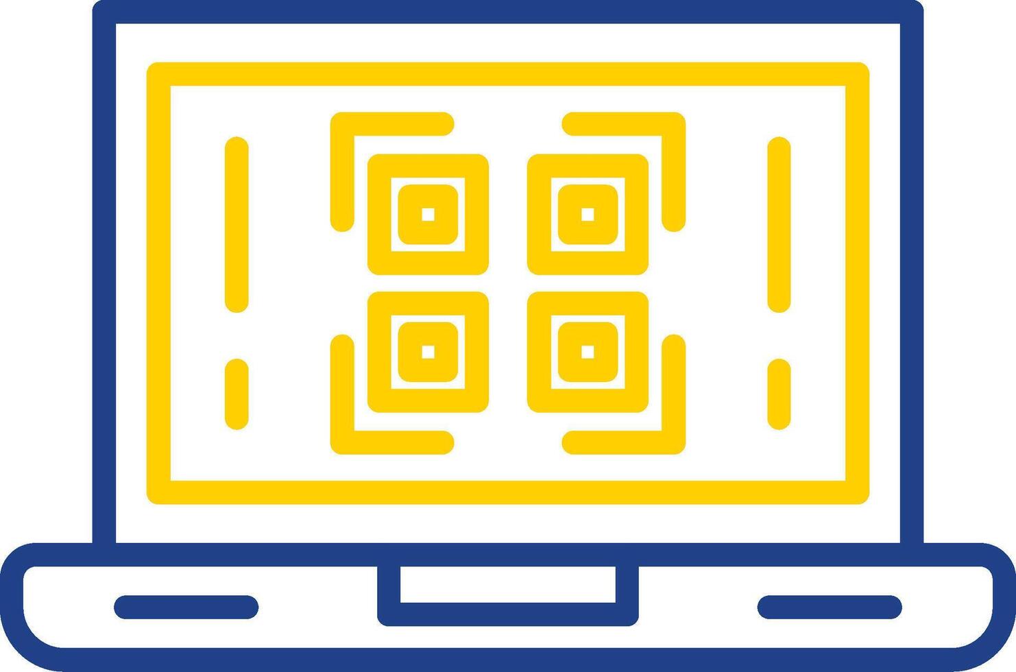 OnLine Two Colour Multi Circle Qr Code Line Two Colour Icon Design vector