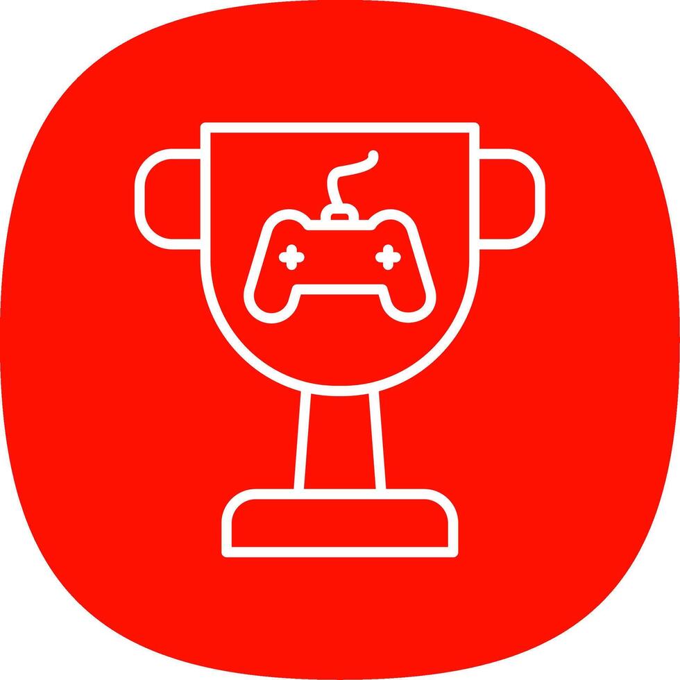 Trophy Line Curve Icon Design vector