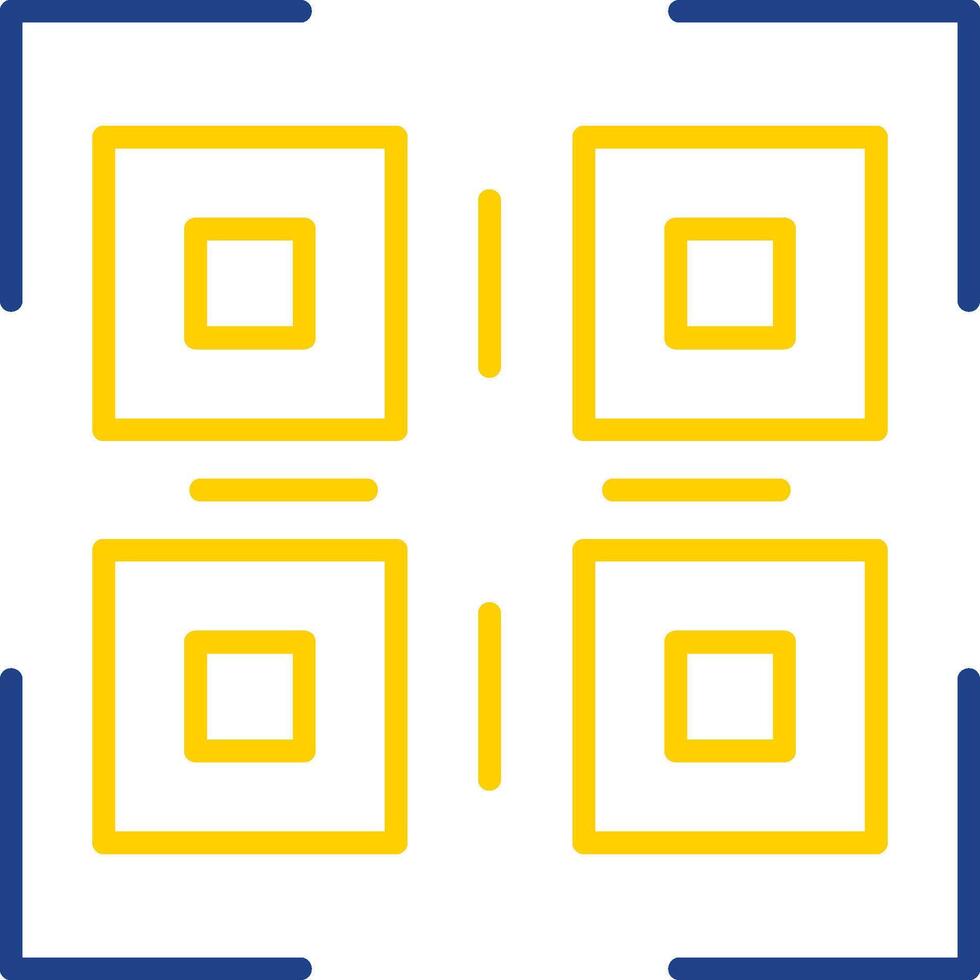 qr código línea dos color icono diseño vector