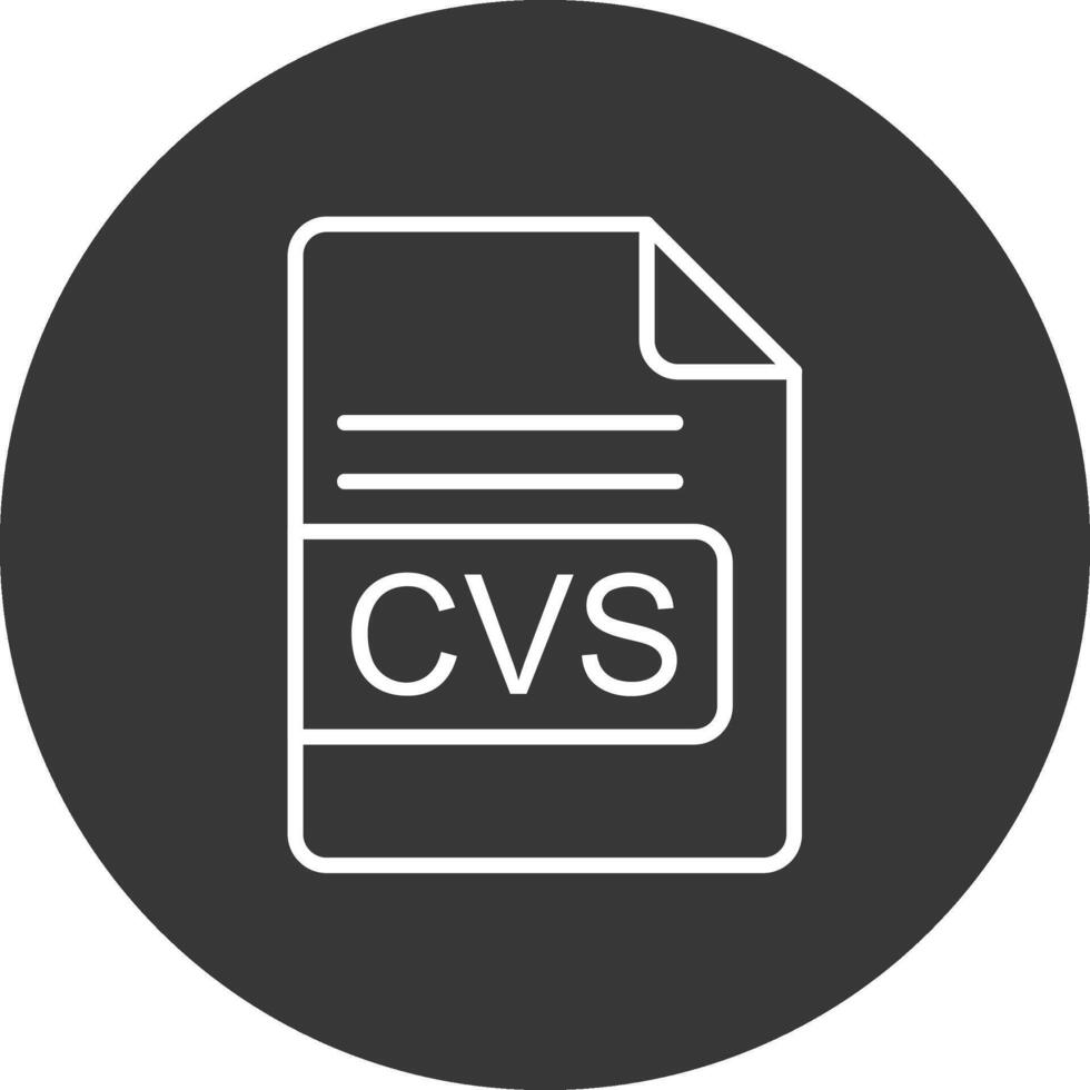 CVS File Format Line Inverted Icon Design vector