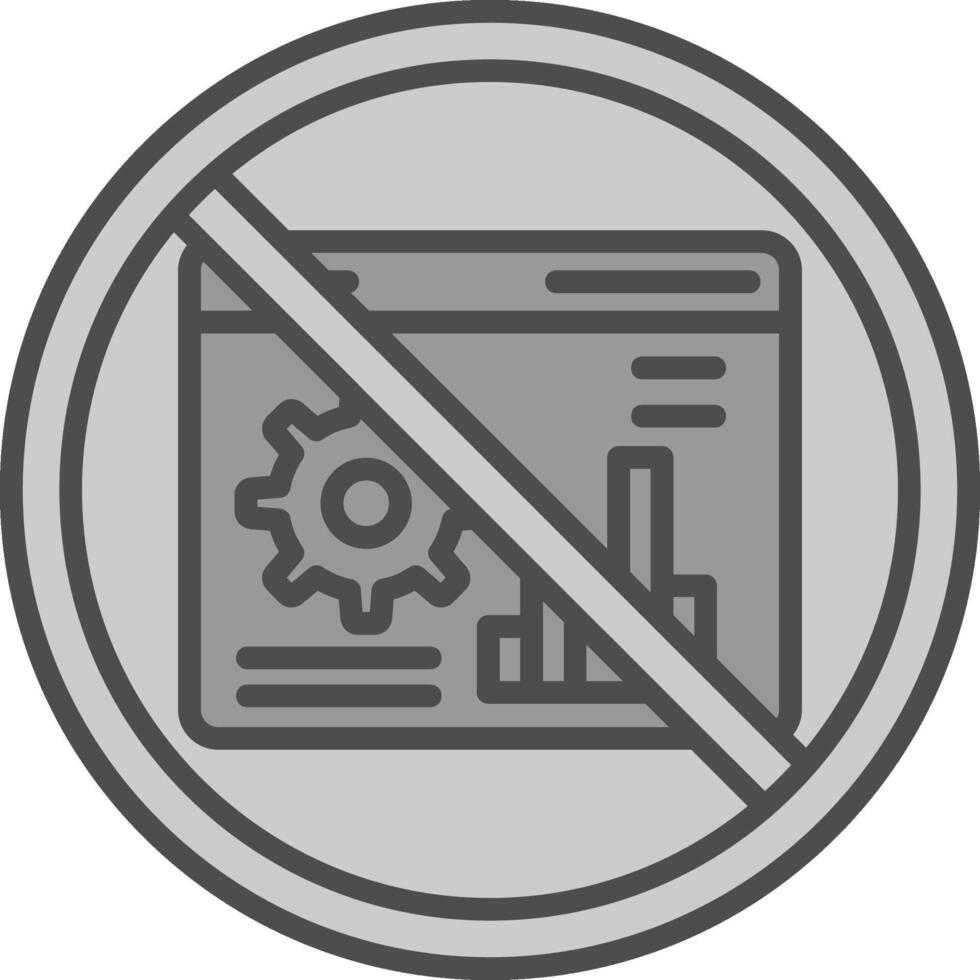 Prohibited Sign Line Filled Greyscale Icon Design vector