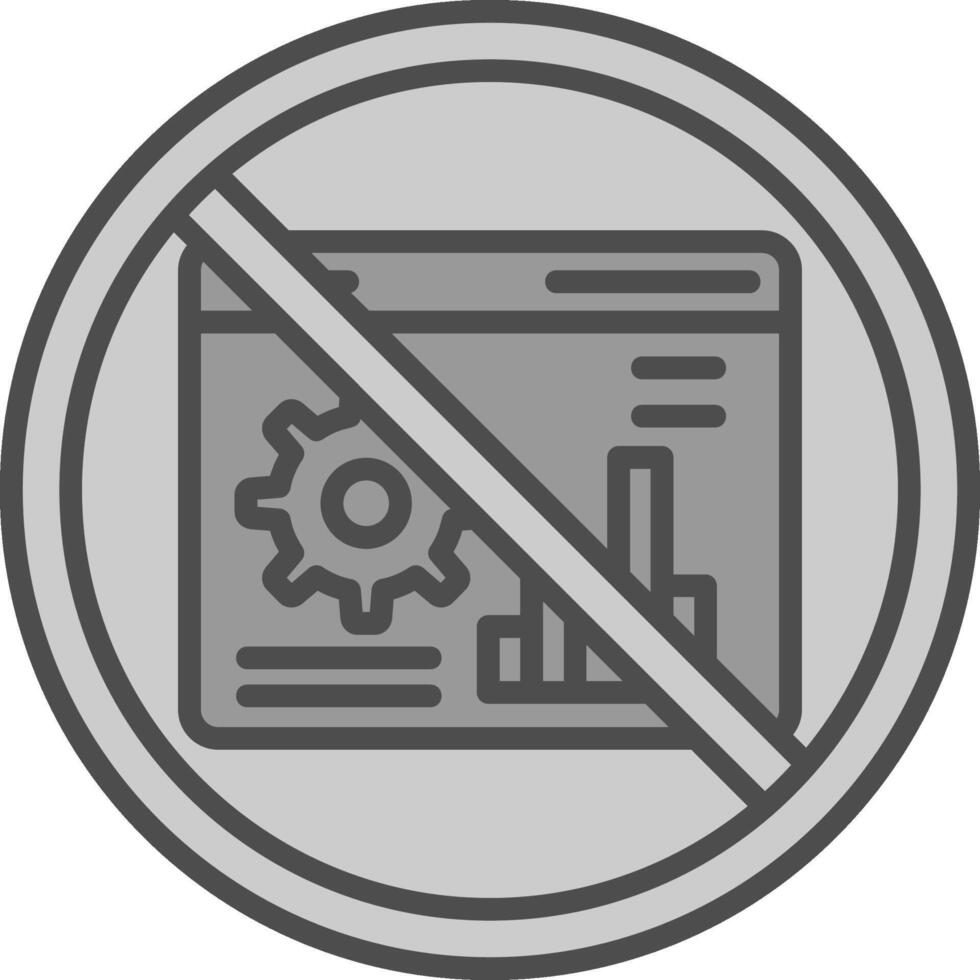 Prohibited Sign Line Filled Greyscale Icon Design vector