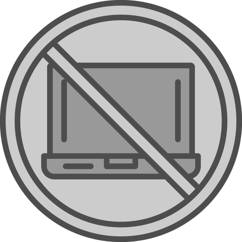 prohibido firmar línea lleno escala de grises icono diseño vector