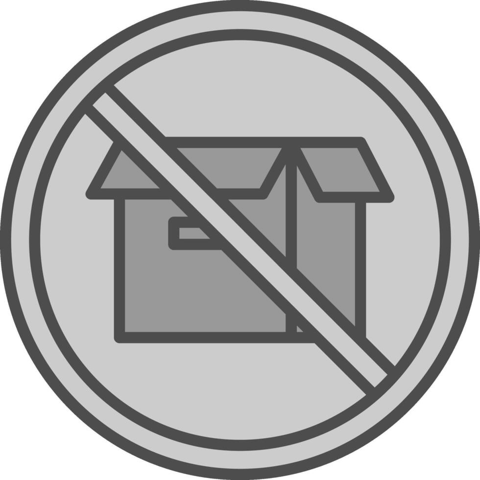 Prohibited Sign Line Filled Greyscale Icon Design vector
