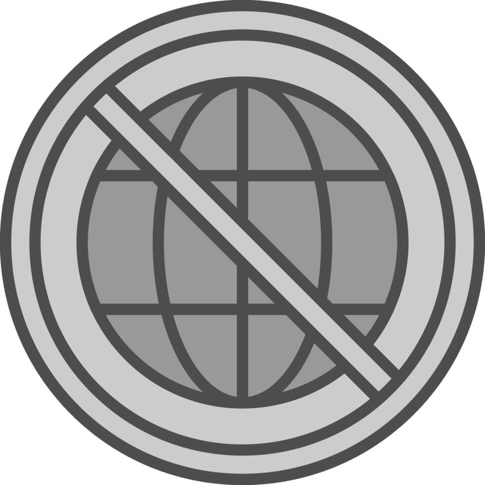 Prohibited Sign Line Filled Greyscale Icon Design vector