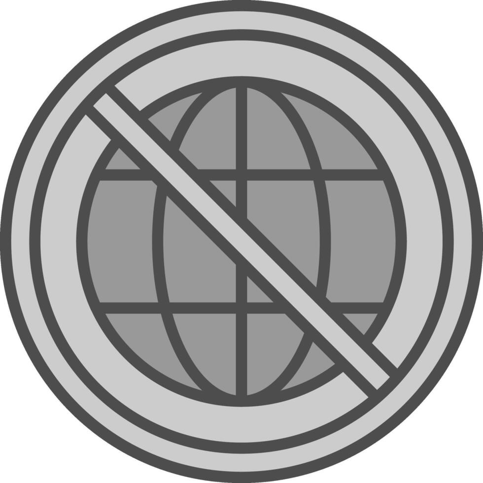 Prohibited Sign Line Filled Greyscale Icon Design vector