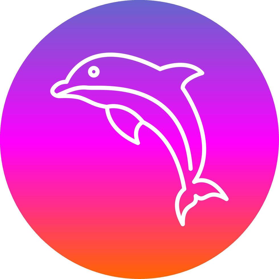 Dolphin Line Gradient Circle Icon vector