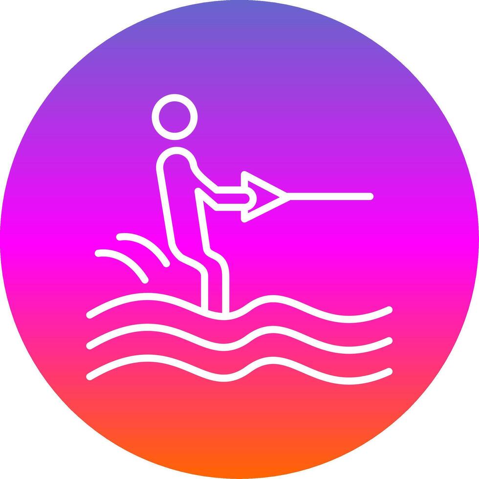 surf línea degradado circulo icono vector