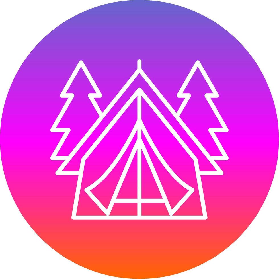 Tent Line Gradient Circle Icon vector
