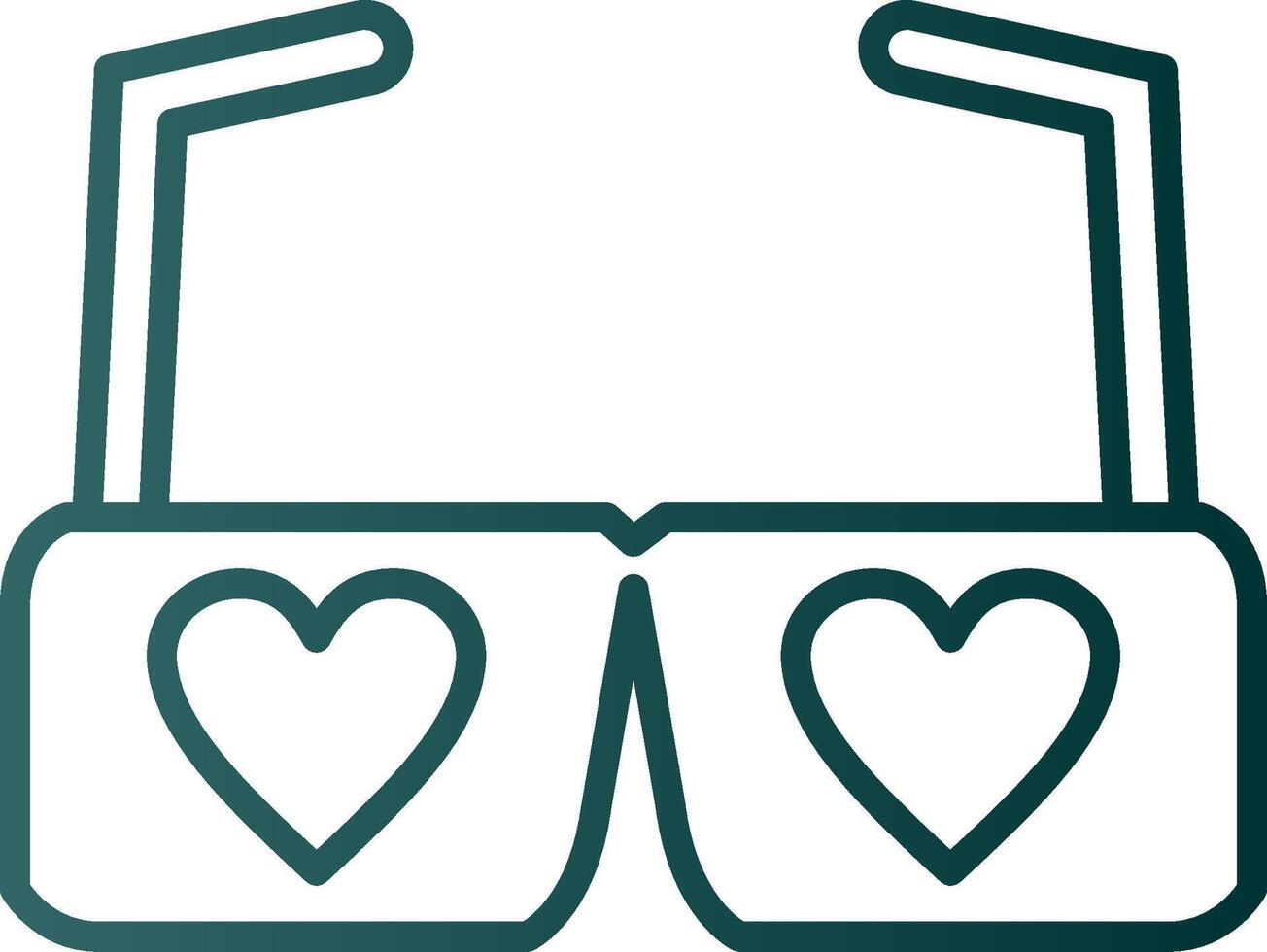 corazón lentes línea degradado icono vector