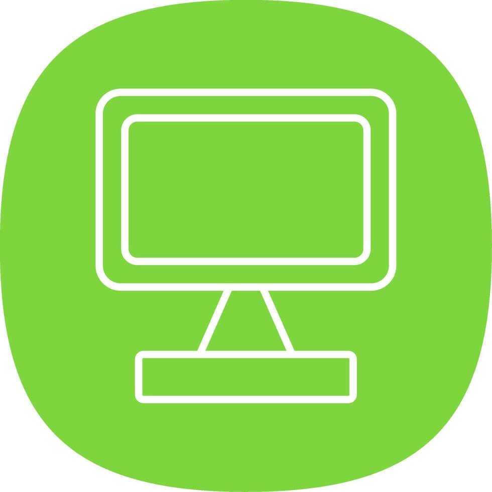 Monitor Screen Line Curve Icon Design vector