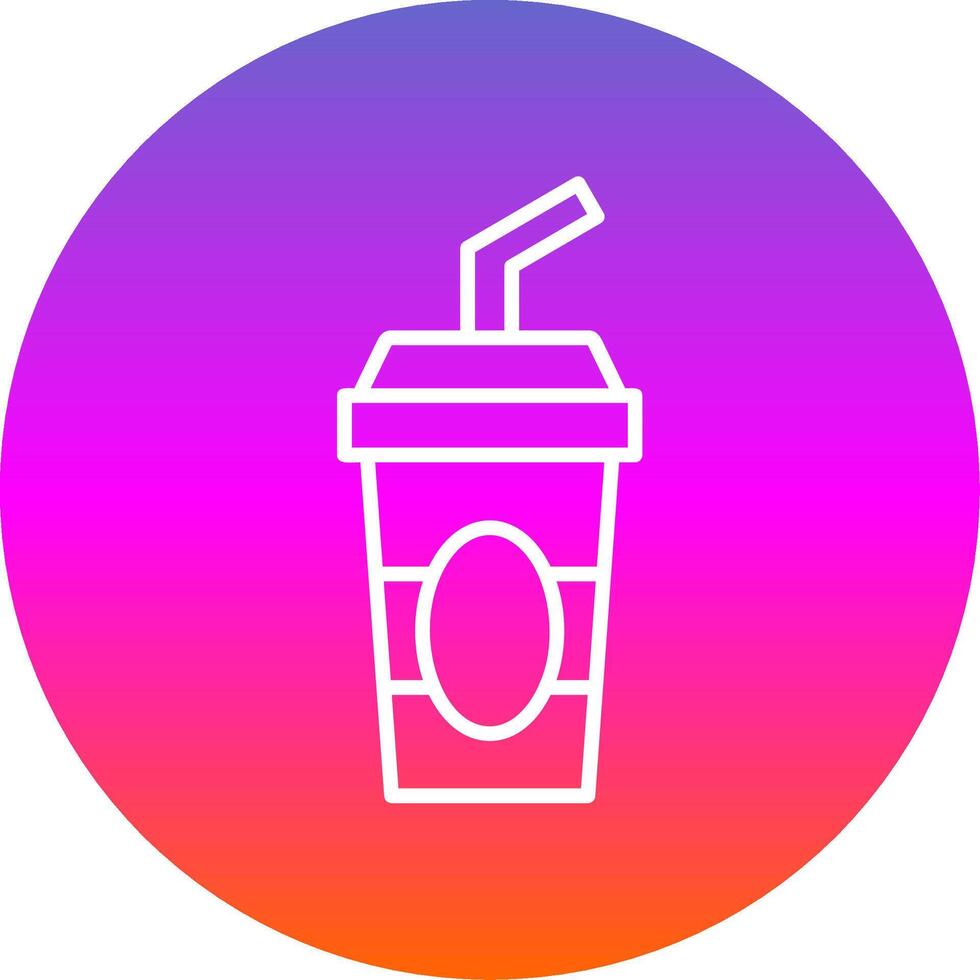 Cold Drink Line Gradient Circle Icon vector