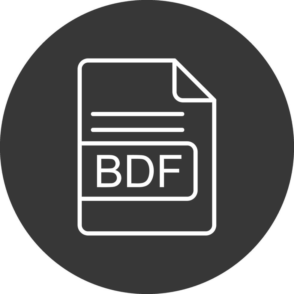 bdf archivo formato línea invertido icono diseño vector