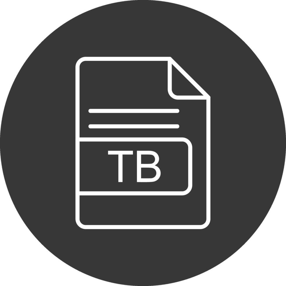 TB File Format Line Inverted Icon Design vector