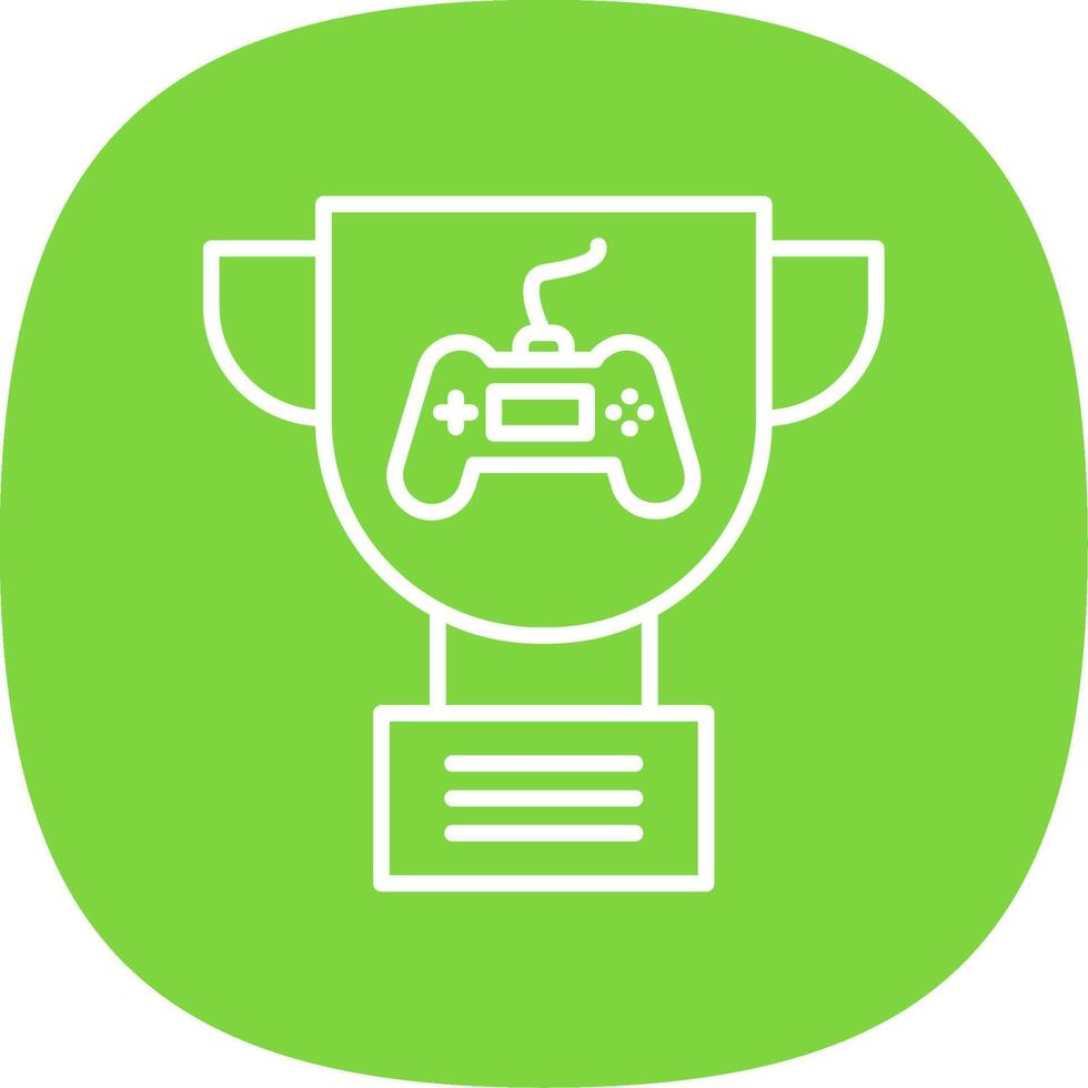 Trophy Line Curve Icon Design vector