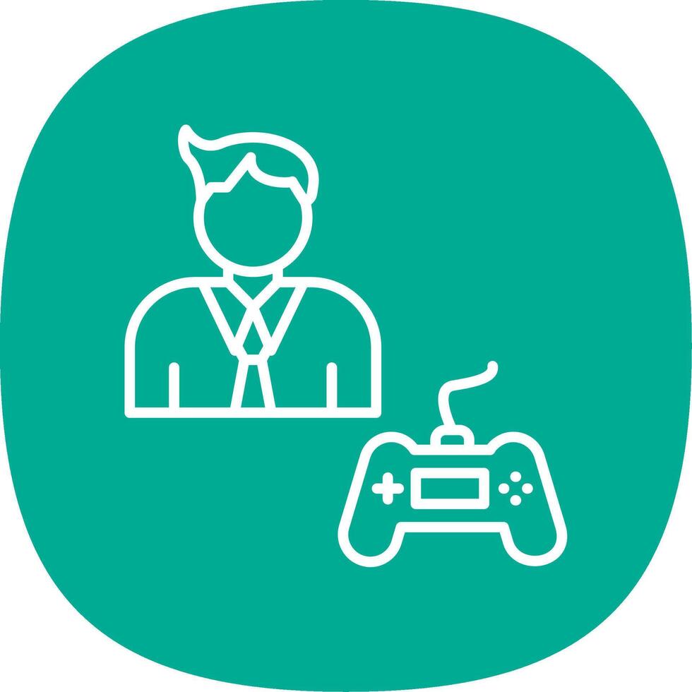 Gamer Line Curve Icon Design vector