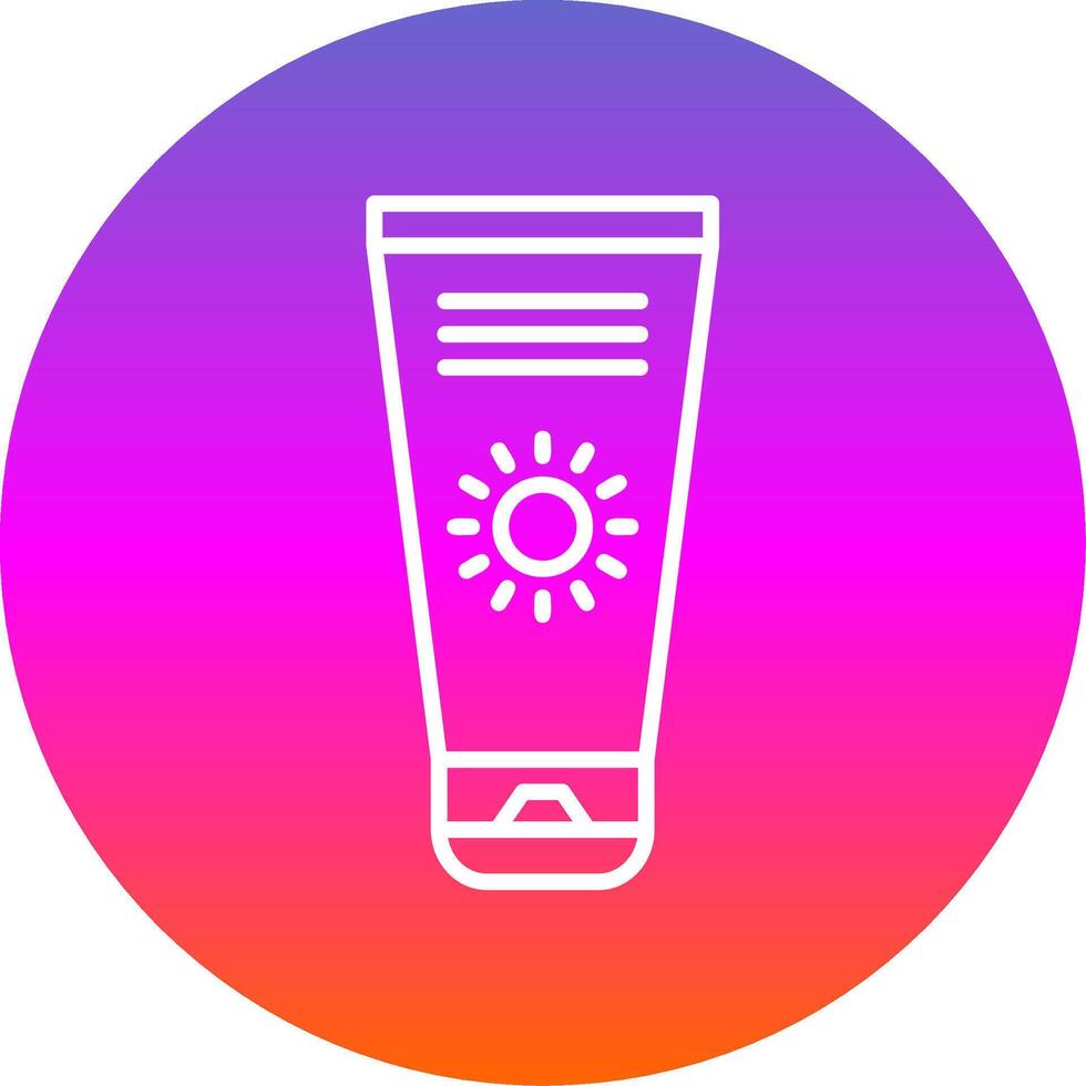 Sun Cream Line Gradient Circle Icon vector
