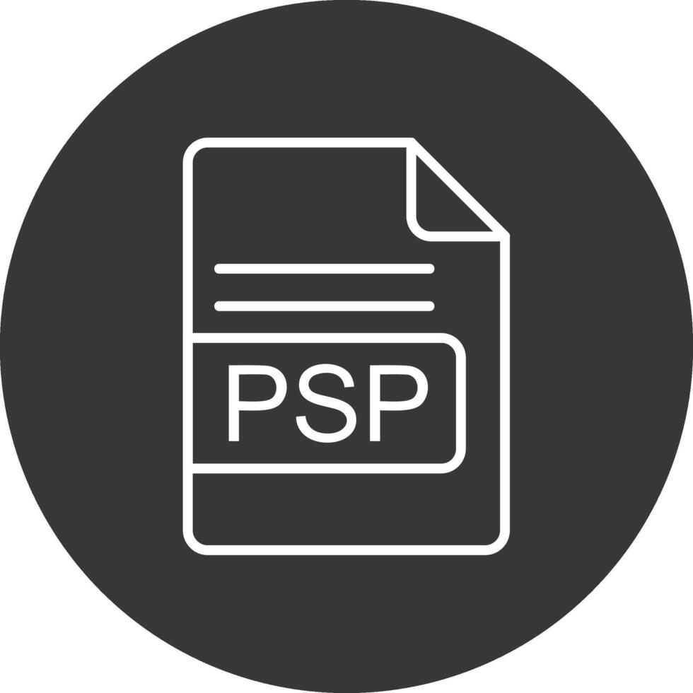 psp archivo formato línea invertido icono diseño vector