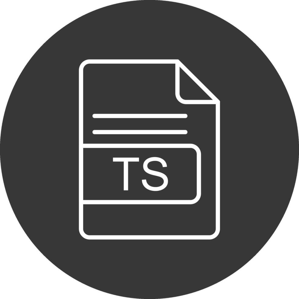 ts archivo formato línea invertido icono diseño vector