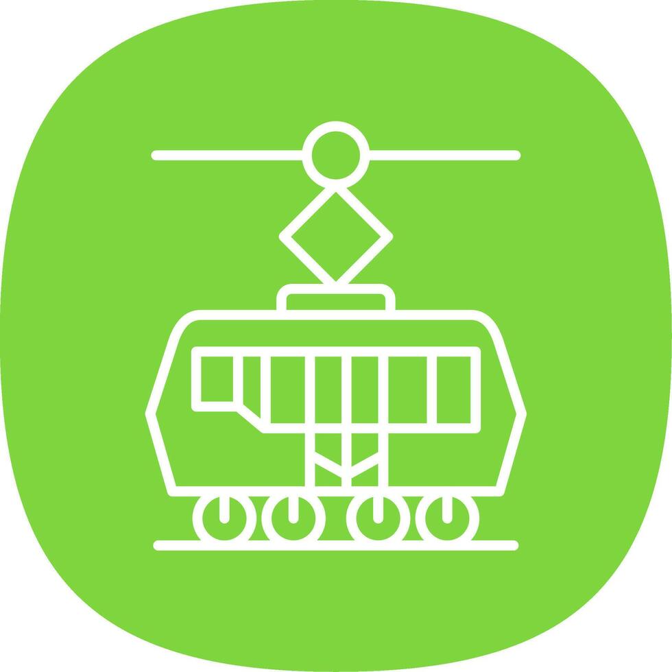 Tram Line Curve Icon Design vector
