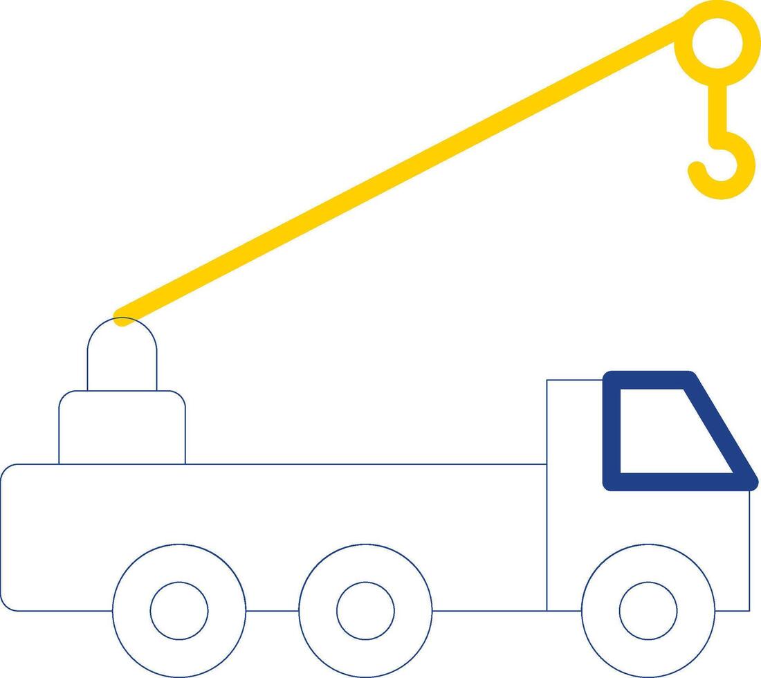 Crane Truck Line Two Colour Icon Design vector