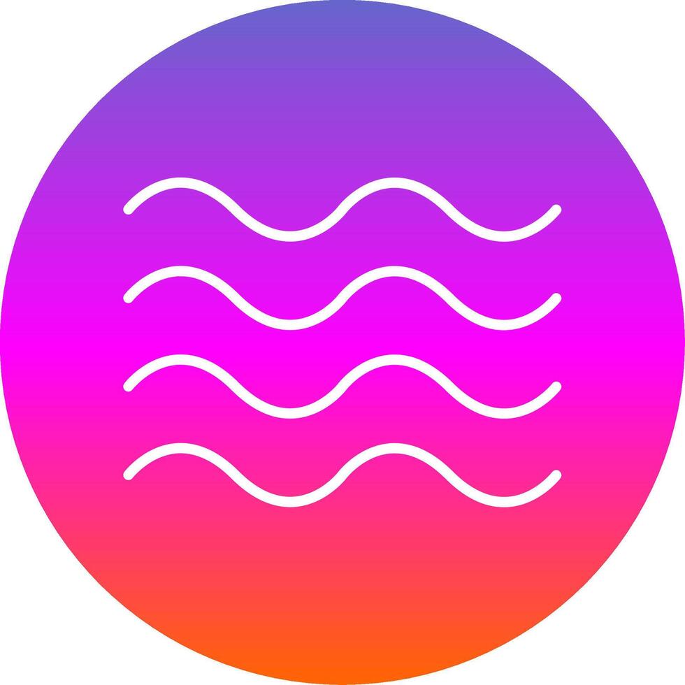 Waves Line Gradient Circle Icon vector