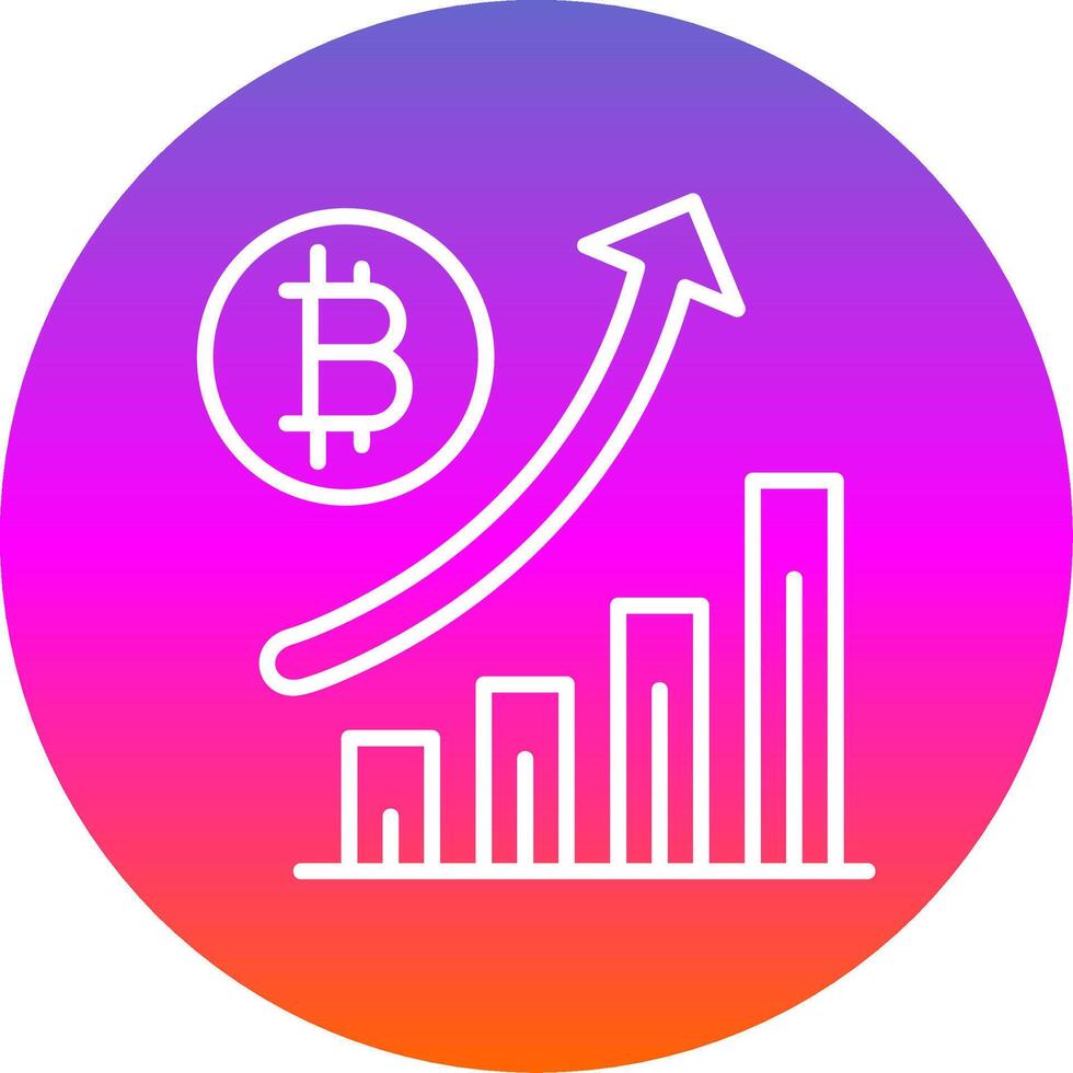 Increase Sales Line Gradient Circle Icon vector