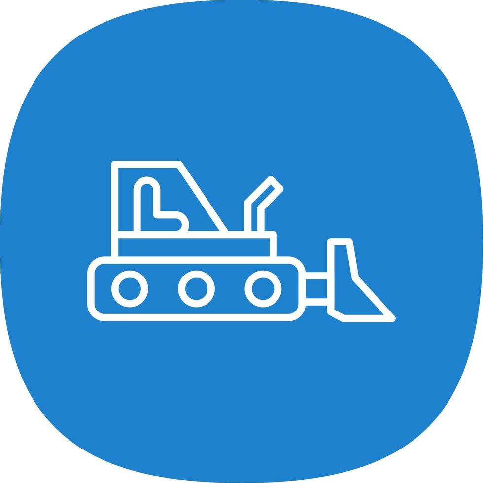 Bulldozer Line Curve Icon Design vector